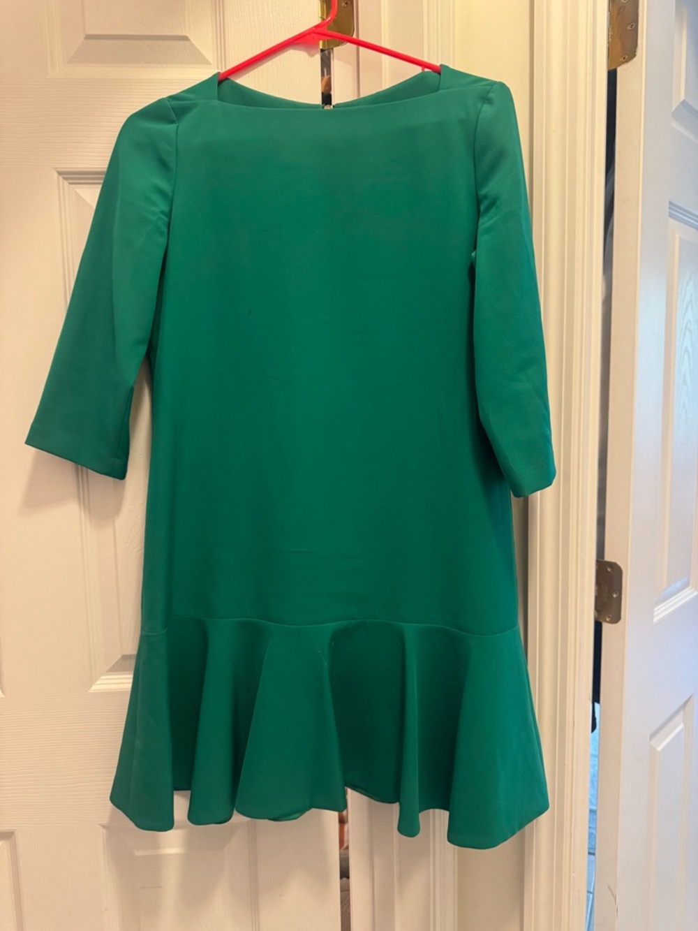 Emerald Green Flared Hem Dress